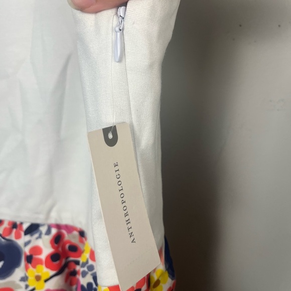 Anthropologie Hutch Bethanie Floral White Assymetric Tank Dress small NWT - Picture 7 of 9